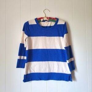 JCrew Blue And Cream Rugby Stripe Top Size M